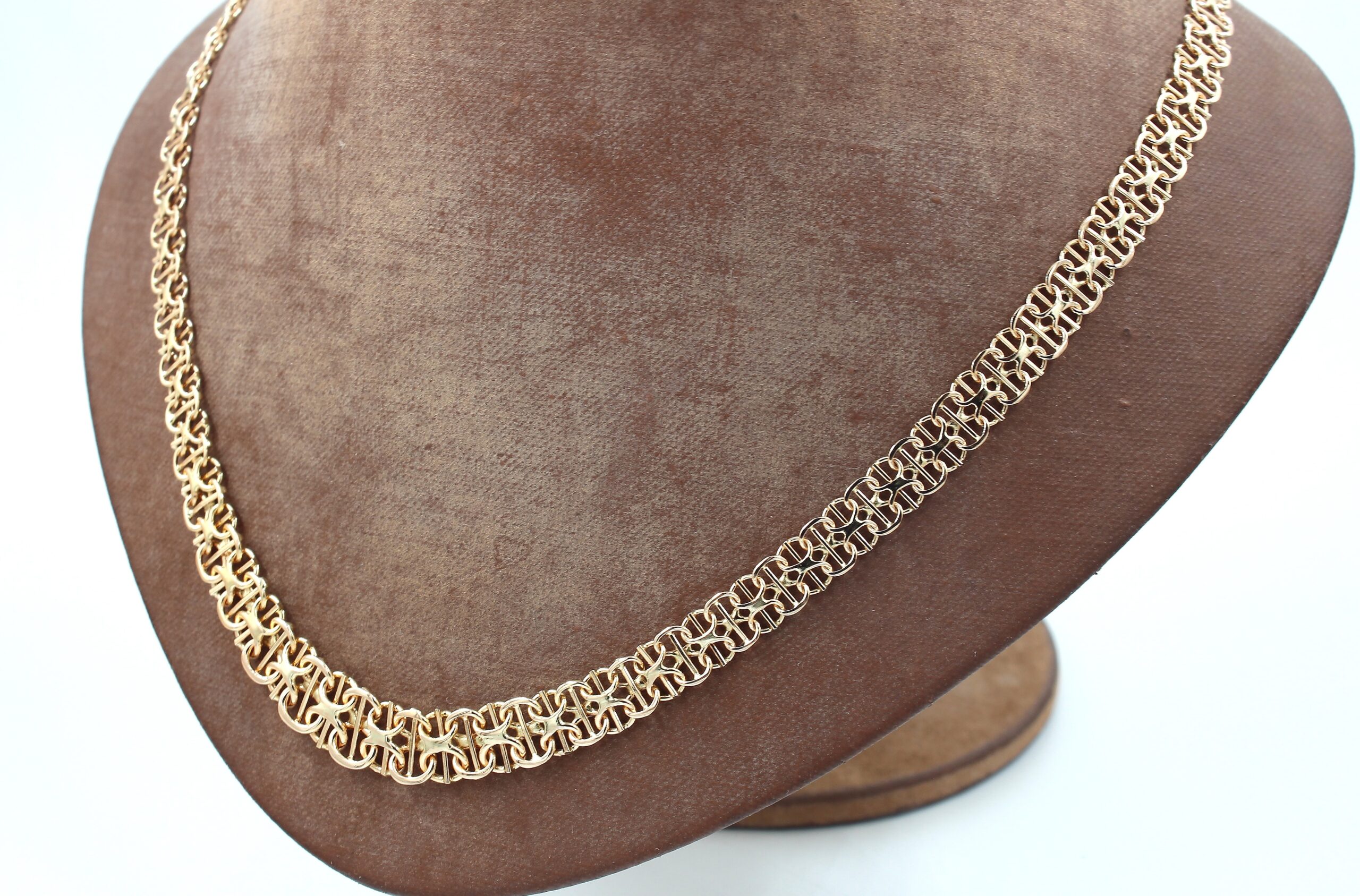 X-länk halsband med stavar i 18k guld. vikt: 23g