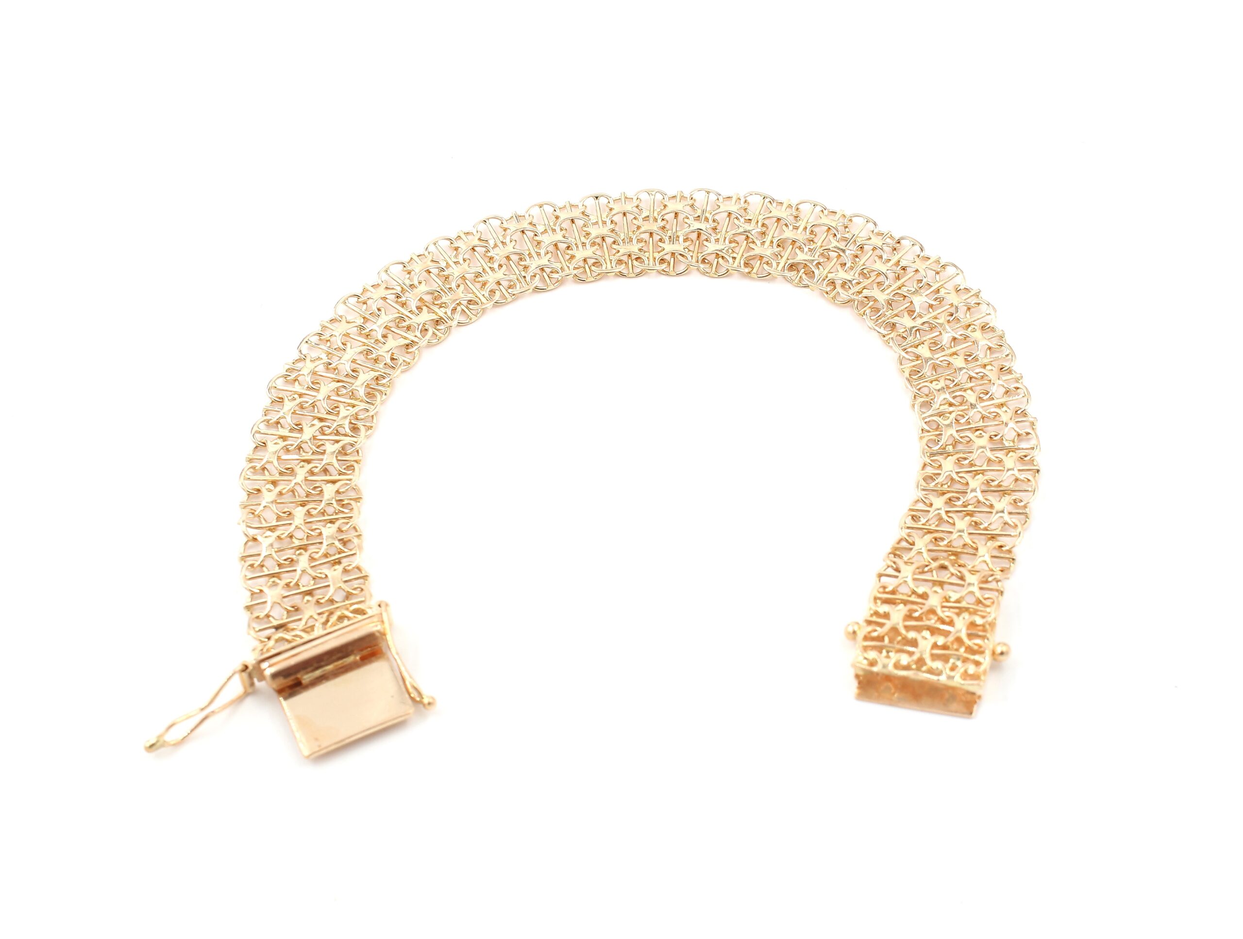 X-länk armband med stavar i 18k guld. 3 x. vikt: 19,1g