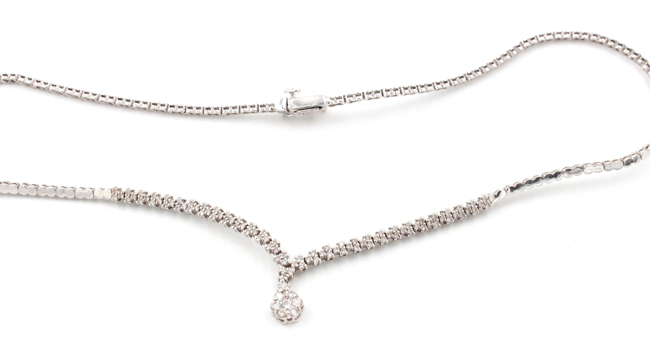 Diamant halsband i 18k vitguld. vikt: 16,8g. ca 0,61 ct diamanter - Bild 5