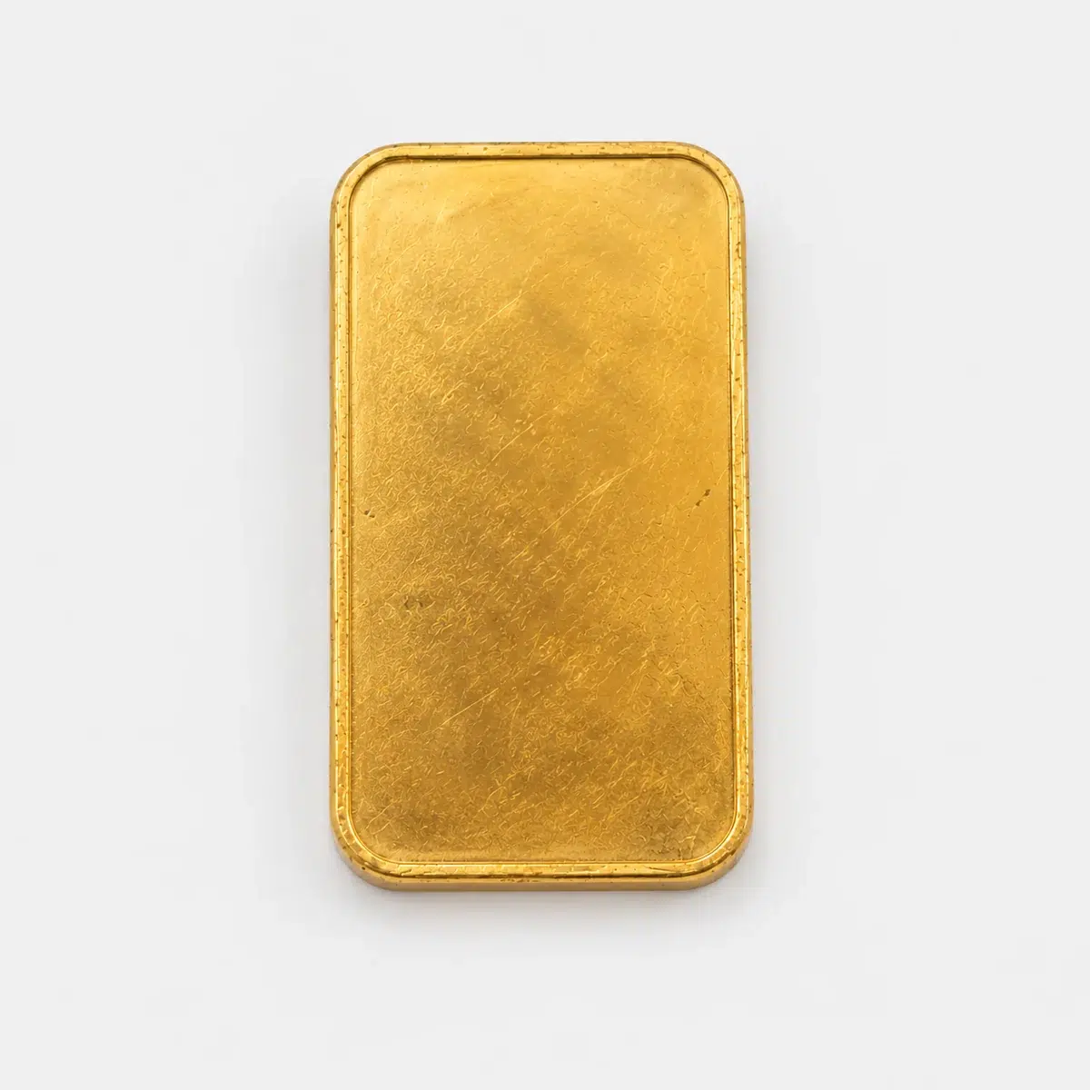 Cirkulerad guldtacka 50 gram i 24K guld, baksida.